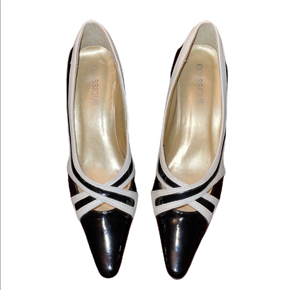 CLASSIQUE black & white heels